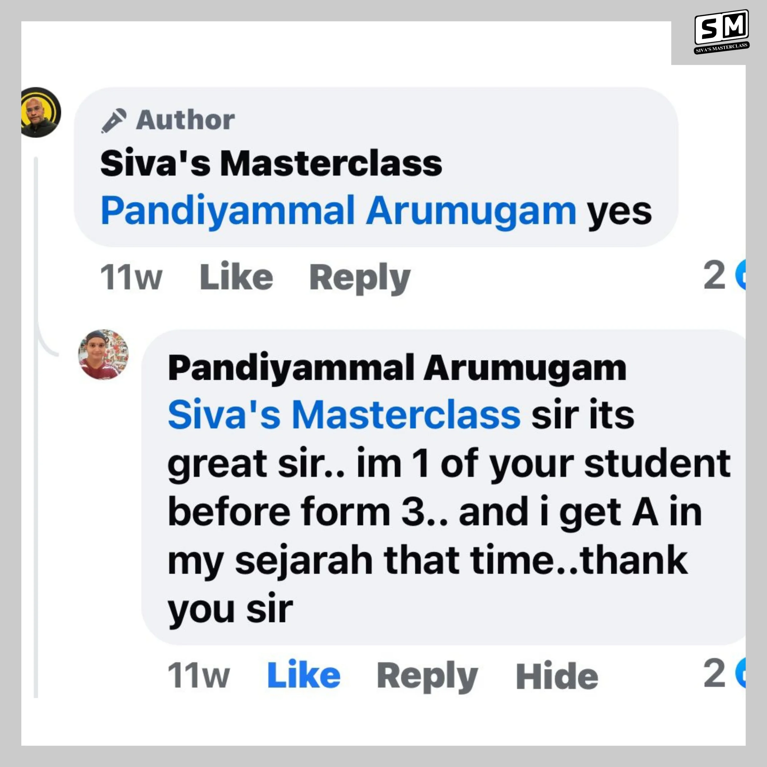 Review Siva's Materclass