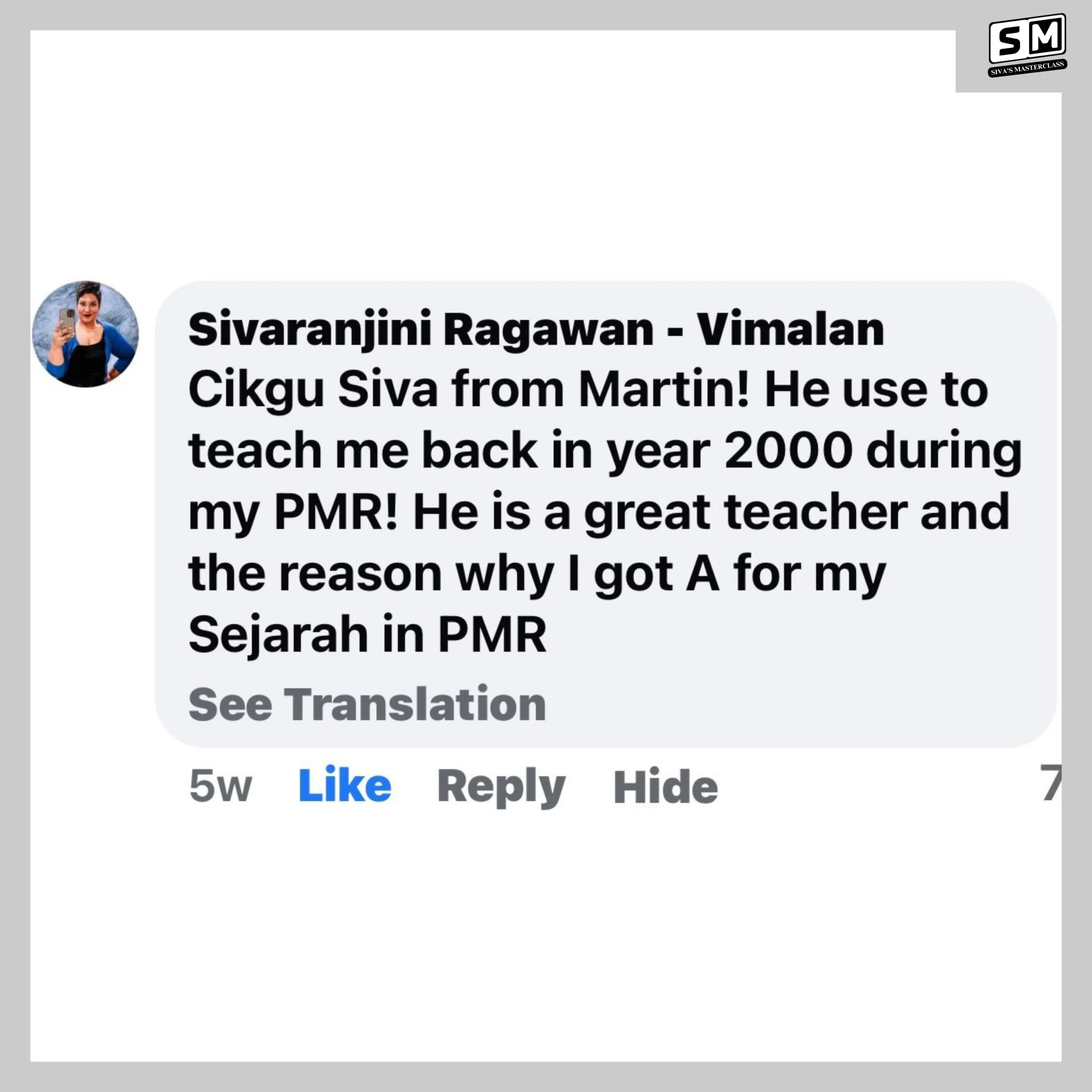Review Siva's Materclass