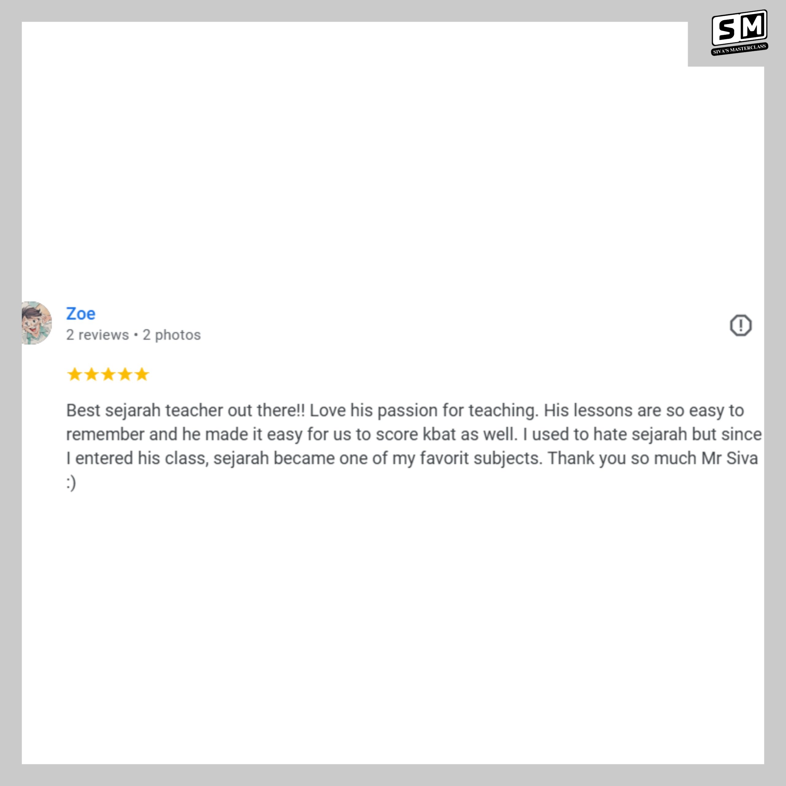 Review Siva's Materclass
