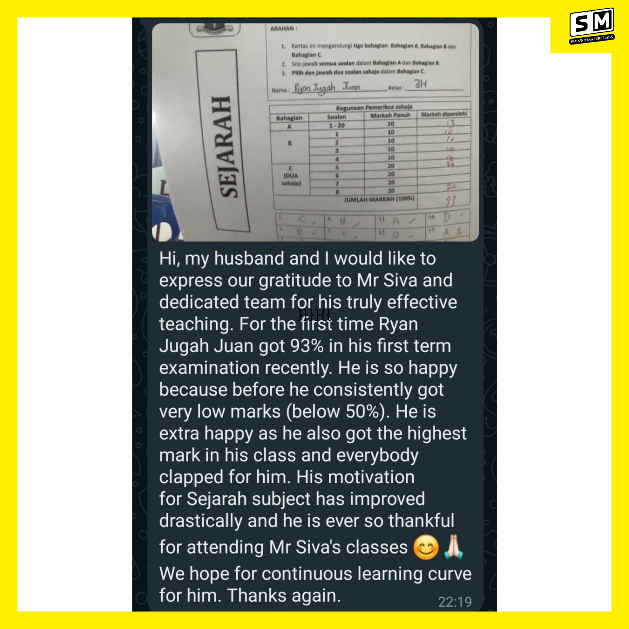 Siva's Masterclass Testimonial 4